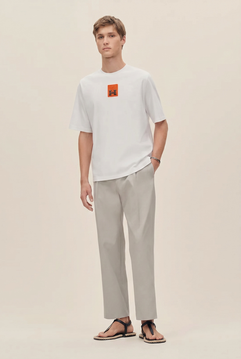 HERMES PARIS T-SHIRT LUXURY MERCERIZED COTTON | WHITE