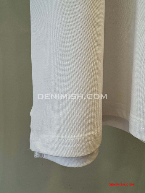 PRADA PIQUE MEN'S PLAIN TRIANGLE LOGO POLO | WHITE