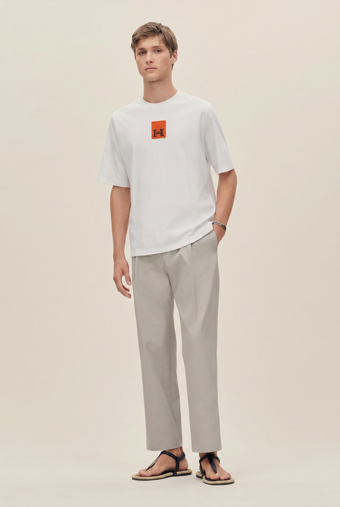 HERMES PARIS T-SHIRT LUXURY MERCERIZED COTTON | WHITE