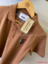 BURBERRY EKD-EMBROIDERED COTTON-BLEND POLO SHIRT | BROWN