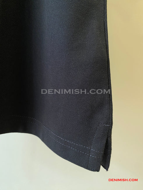 BURBERRY EKD-EMBROIDERED COTTON-BLEND POLO SHIRT | DARK NAVY