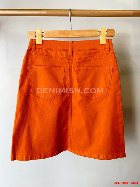 Premium Orange Wunsche Skirt for Women – Effortless Summer Style