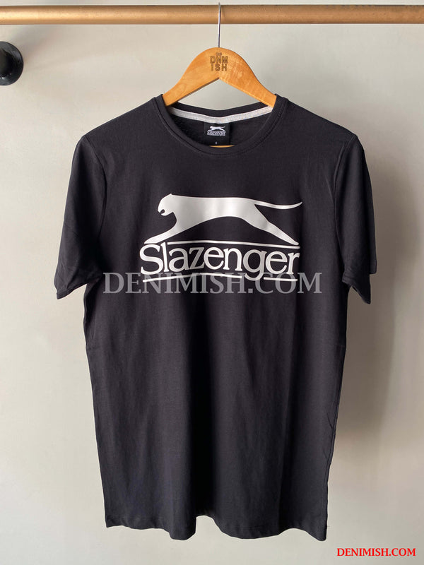 SLAZENGER LOGO PLAIN T-SHIRT | BLACK