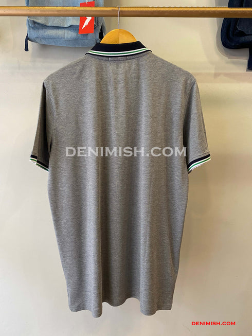 LACOSTE MEN SLIM FIT CLASSIC STRIPED POLO SHIRT | GREY