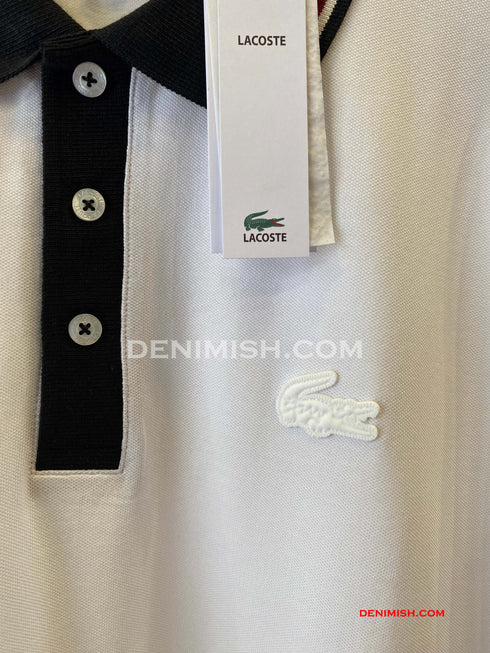 LACOSTE MEN SLIM FIT CLASSIC STRIPED POLO SHIRT | WHITE