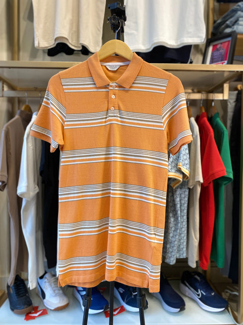 JACK & JONES – RETRO STRIPED SLIM POLO SHIRT | ORANGE