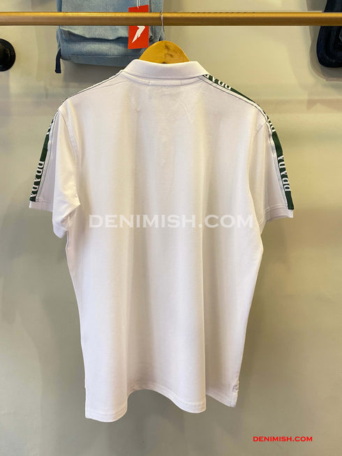 PRADA PIQUE MEN'S PLAIN TRIANGLE LOGO POLO | WHITE