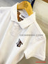 BURBERRY EKD-EMBROIDERED COTTON-BLEND POLO SHIRT | WHITE