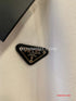 PRADA PIQUE MEN'S PLAIN TRIANGLE LOGO POLO | WHITE