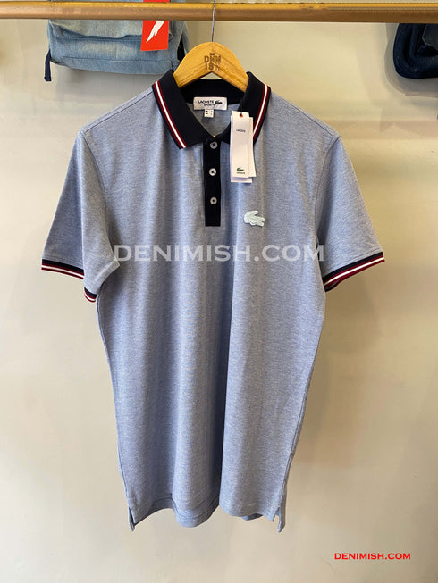 LACOSTE MEN SLIM FIT CLASSIC STRIPED POLO SHIRT | LIGHT BLUE