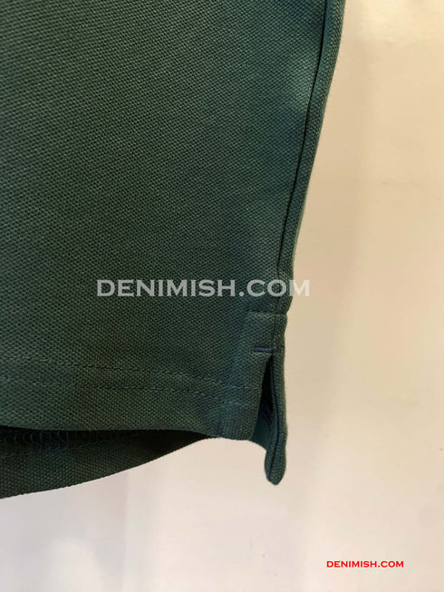 PRADA PIQUE MEN'S PLAIN TRIANGLE LOGO POLO | GREEN