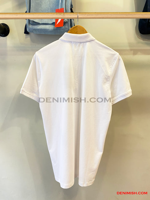 BURBERRY CLASSIC COTTON SILK POLO SHIRT | WHITE