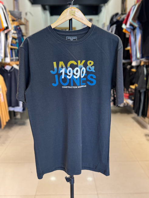 JACK & JONES PRINTED LOGO T- SHIRT | DARK GREY
