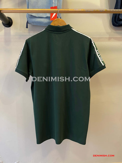 PRADA PIQUE MEN'S PLAIN TRIANGLE LOGO POLO | GREEN