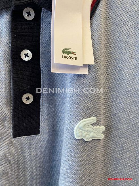 LACOSTE MEN SLIM FIT CLASSIC STRIPED POLO SHIRT | LIGHT BLUE
