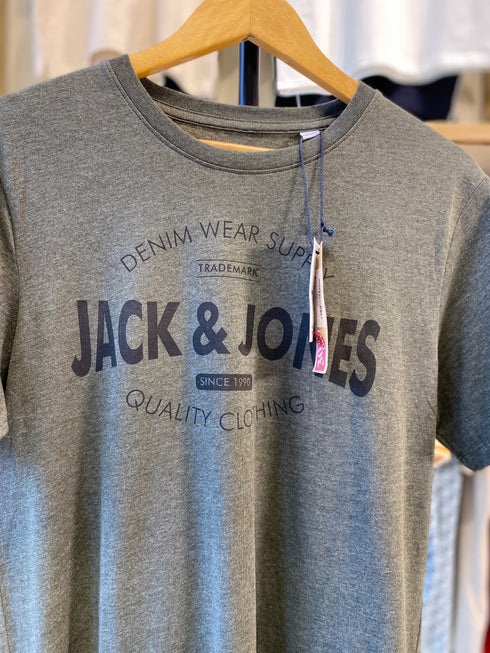 JACK & JONES LOGO-PREMIUM T-SHIRT | GREY