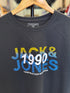 JACK & JONES PRINTED LOGO T- SHIRT | DARK GREY