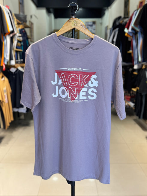 JACK & JONES PRINTED LOGO T- SHIRT | GREY