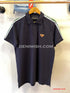 PRADA PIQUE MEN'S PLAIN TRIANGLE LOGO POLO | NAVY