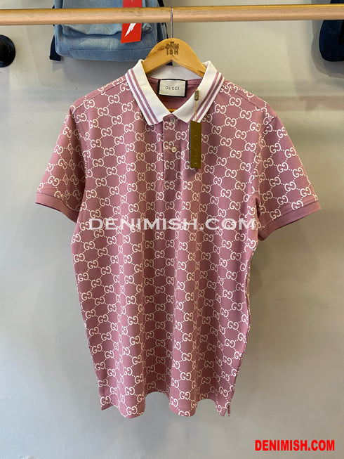 GUCCI PREMIUM PINK CLASSIC FIT POLO SHIRT