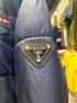 PRADA LUXURY PUFFER JACKET WITH PREMIUM LEATHER DETAILING | NAVY