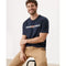 S.OLIVER SLIM FIT T-SHIRT WITH TEXT | NAVY BLUE