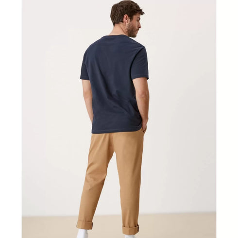 S.OLIVER SLIM FIT T-SHIRT WITH TEXT | NAVY BLUE
