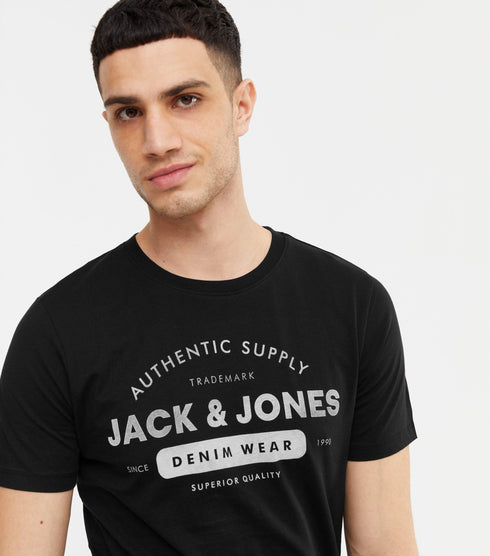 JACK & JONES LOGO CREW T-SHIRT | BLACK