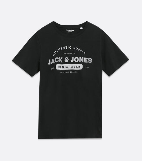 JACK & JONES LOGO CREW T-SHIRT | BLACK