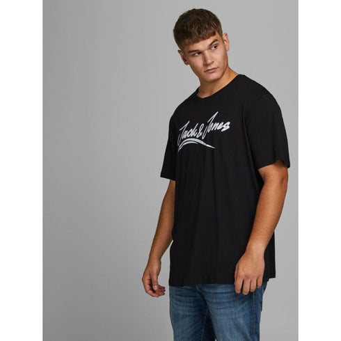 JACK & JONES MEN PRINTED ROUND NECK T-SHIRT | BLACK