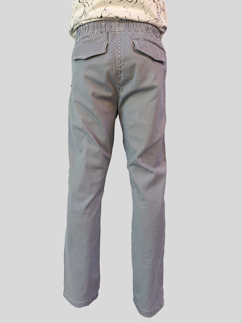 DAN JOHN MEN'S STRIPED TROUSER | WHITE / LIGHT BLUE