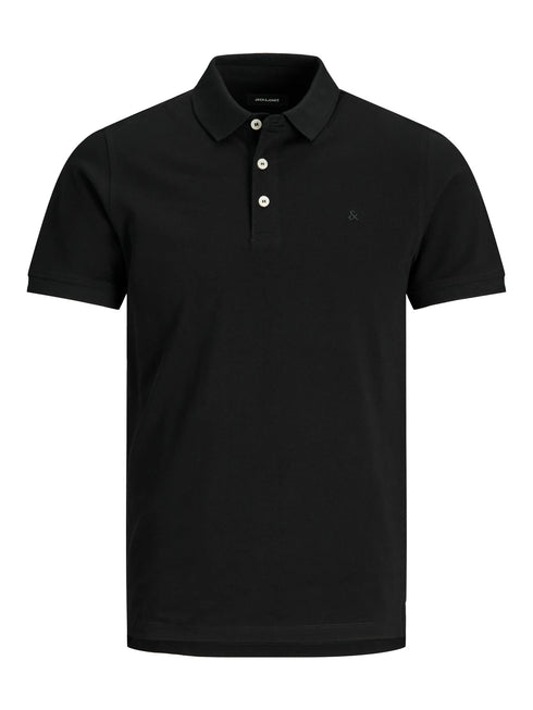 JACK & JONES PLAIN POLO SHIRT | BLACK