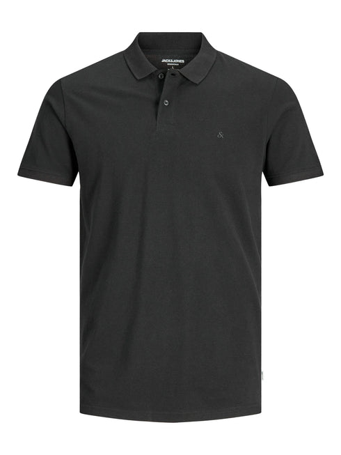 JACK & JONES PLAIN POLO SHIRT | BLACK