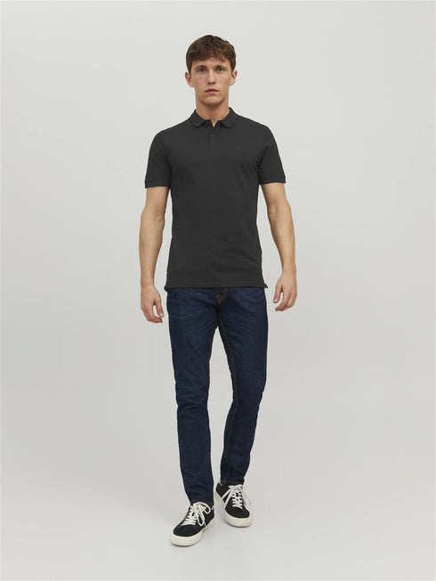 JACK & JONES PLAIN POLO SHIRT | BLACK