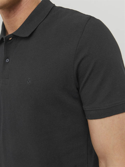JACK & JONES PLAIN POLO SHIRT | BLACK