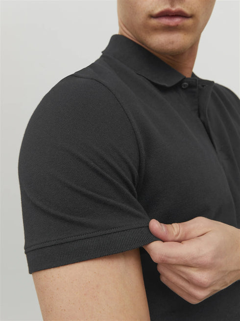 JACK & JONES PLAIN POLO SHIRT | BLACK