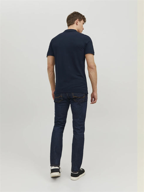 JACK & JONES PLAIN POLO SHIRT | BLUE