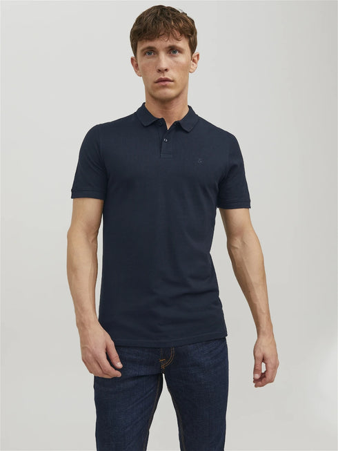 JACK & JONES PLAIN POLO SHIRT | BLUE