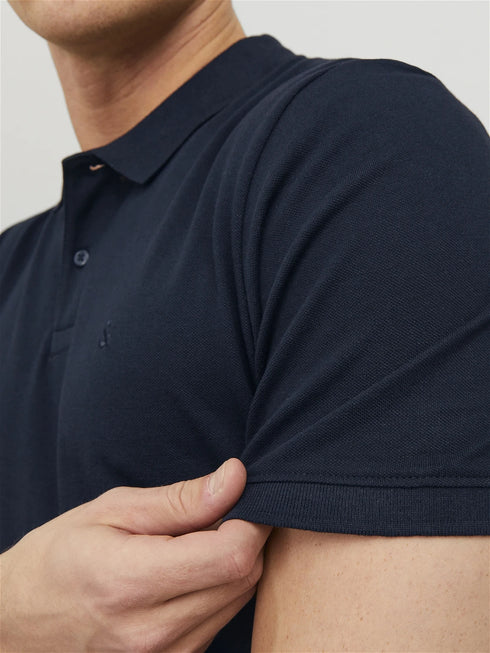 JACK & JONES PLAIN POLO SHIRT | BLUE