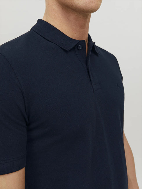 JACK & JONES PLAIN POLO SHIRT | BLUE
