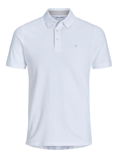 JACK & JONE MEN'S JJEBASIC POLO SS NOOS SHIRT | WHITE