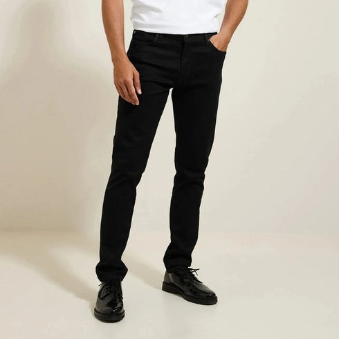 Jules UrbanFlex slim fit jeans in black for men.