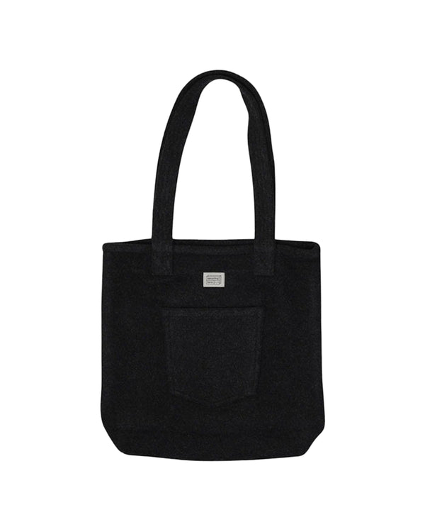 UPCYCLING PREMIUM WOOL TOTE BAG | CHARCOAL BLACK
