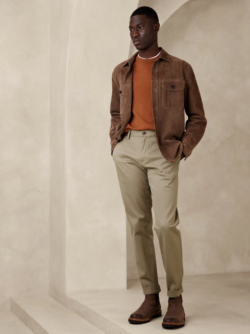 Khaki Banana Republic Athletic Rapid chino pants, stylish and comfortable.