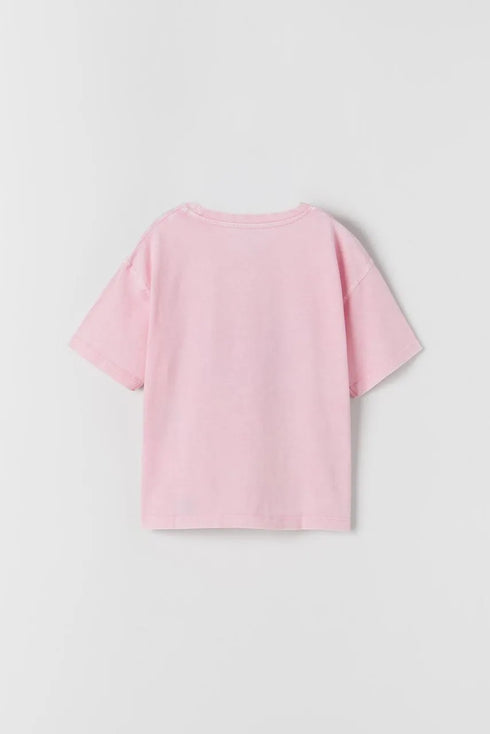 Zara Keith Haring Acid Wash T-Shirt in Pink – Trendy, soft cotton tee for boys & girls. Stylish and comfortable for everyday wear. Shop kids' t-shirts now!