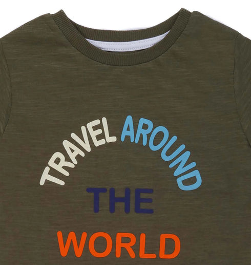 BIG STAR green TATW logo T-shirt for kids – stylish, trendy, and comfy.