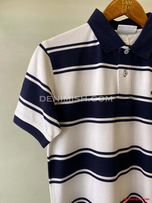 LACOSTE MEN SLIM FIT CLASSIC STRIPED POLO SHIRT | NAVY/WHITE