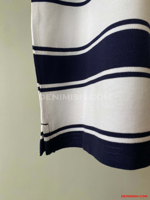 LACOSTE MEN SLIM FIT CLASSIC STRIPED POLO SHIRT | NAVY/WHITE