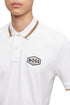 HUGO BOSS REGULAR FIT LOGO-PATCH POLO SHIRT IN COTTON MERERISED | WHITE