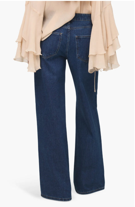 MANGO MID WAIST LOOSE FIT JEANS FOR WOMEN | BLUE